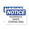 Signmission Hazardous Waste Storage Area OSHA Notice Sign, Vinyl Decal, 10in W x 7in L, 2PK OS-2PACK-NS-D-710-L-13345 - alternate 1